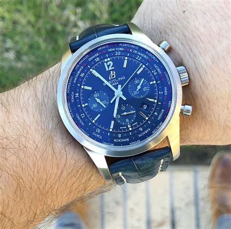 breitling transocean unitime blue